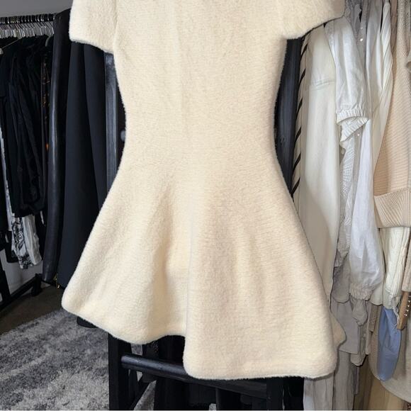 Sierra Darien Elegant Ivory Soft Knit Mini Dress with Crystal Embellished Collar - Picture 13 of 16